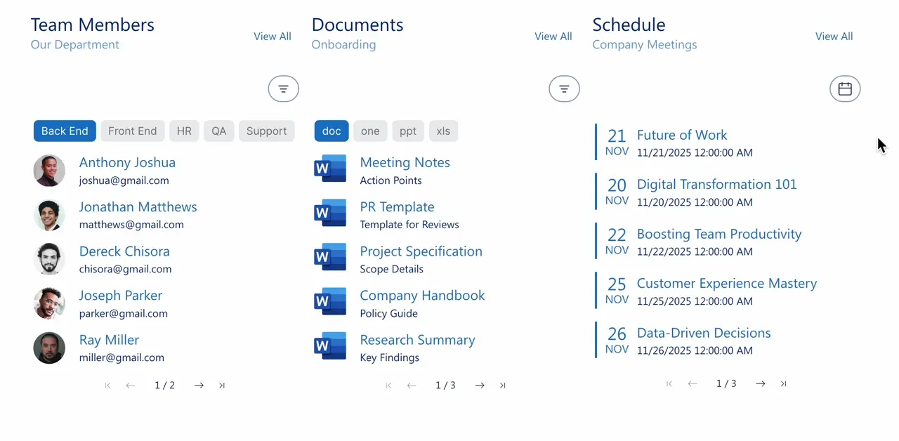 date filter widget demo