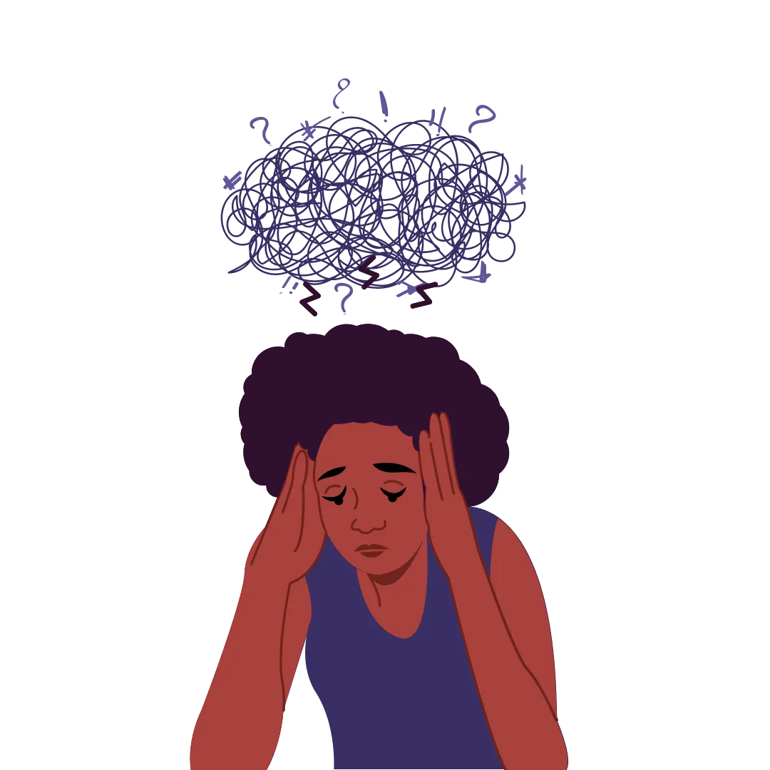 Illustration of a person looking worried