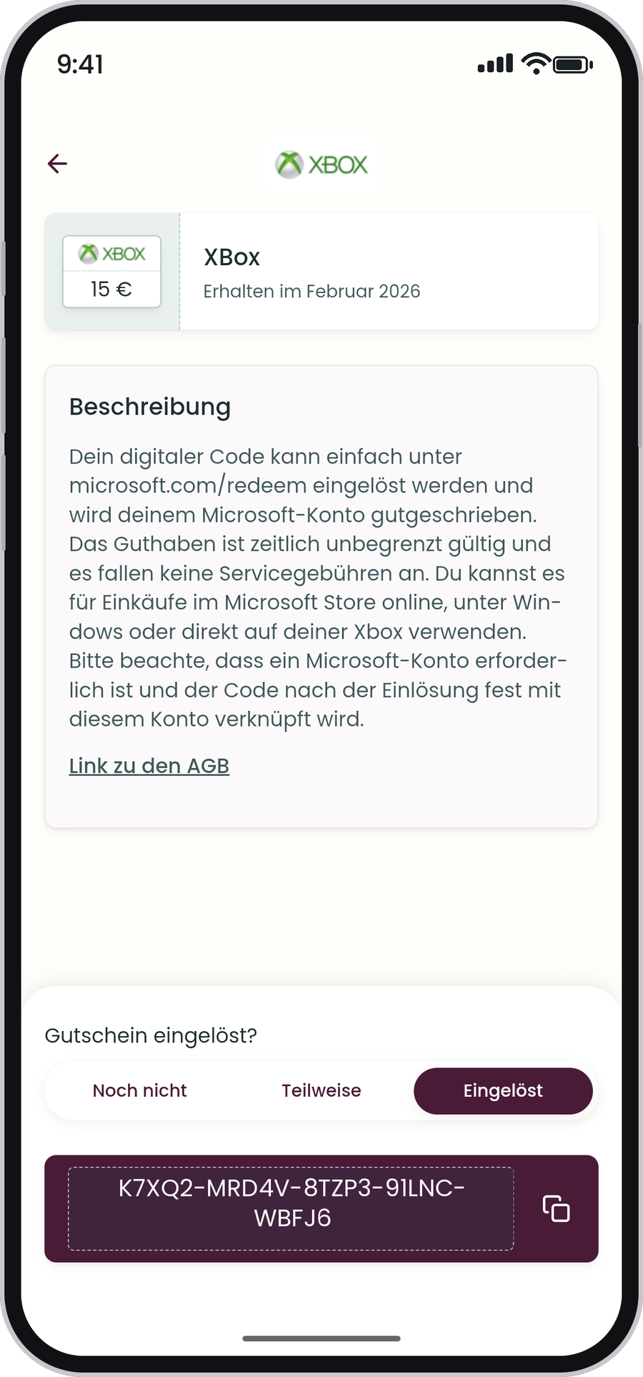 Hrmony App: Gutschein mit Einlösecode