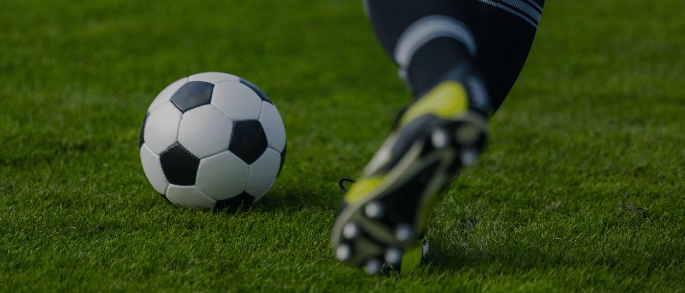 Ankle about to kick a soccer ball 