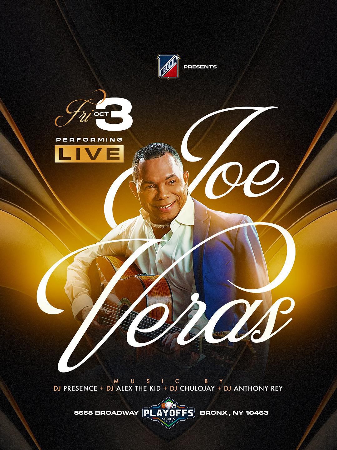 Joe Veras Performing Live. Friday October 3