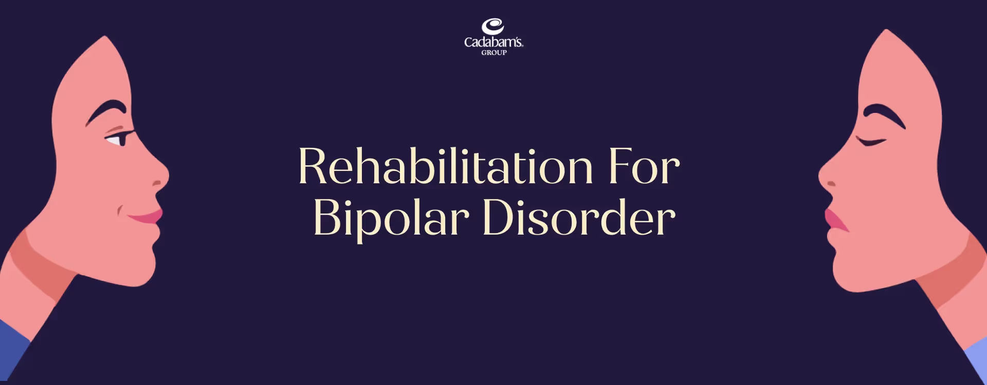 A happy and sad version of a person diagnosed with bipolar disorder staring at each other. 