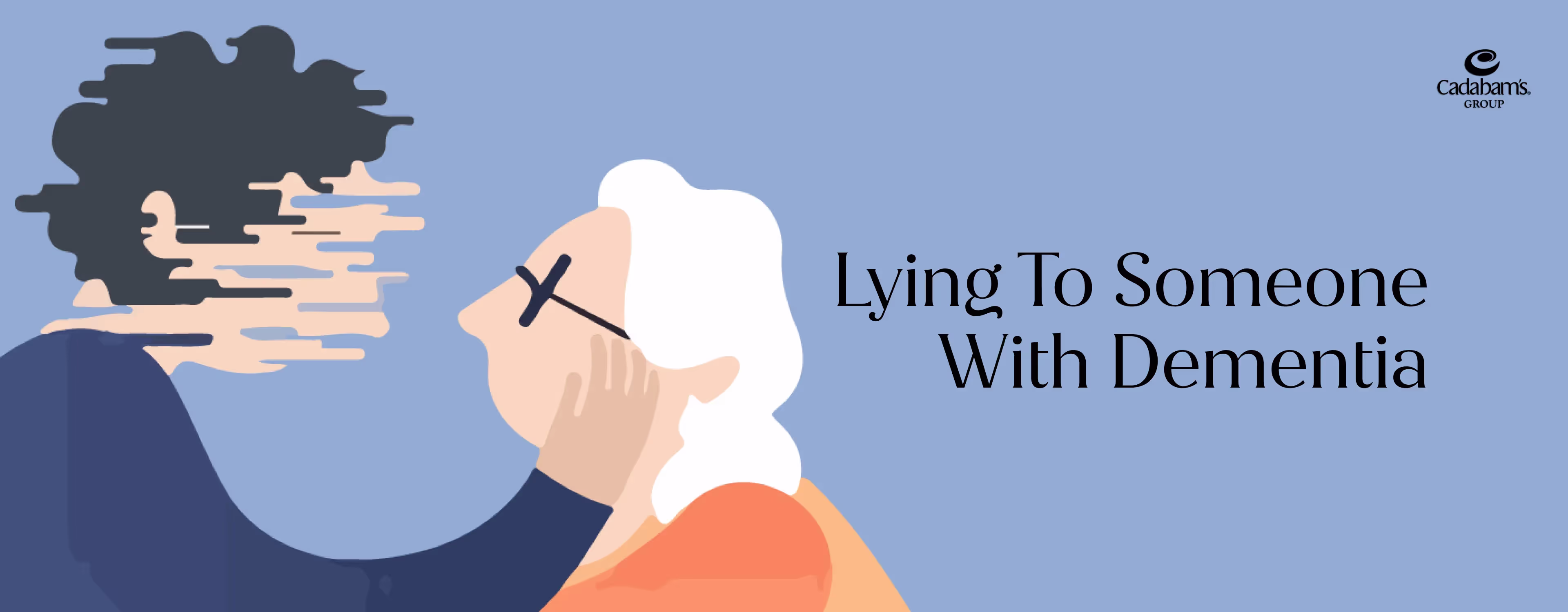 A person fading away while holding an old lady struggling with dementia. 