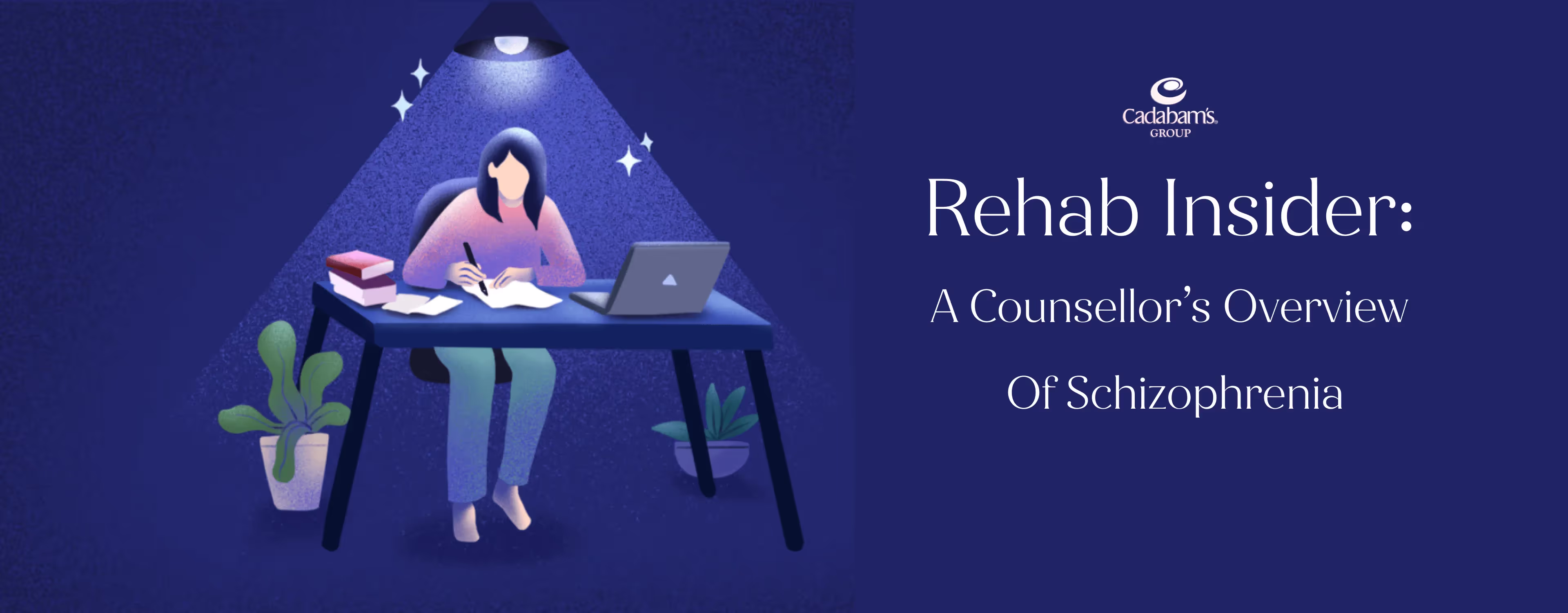 A person struggling with schizophrenia sitting on their desk and writing notes.