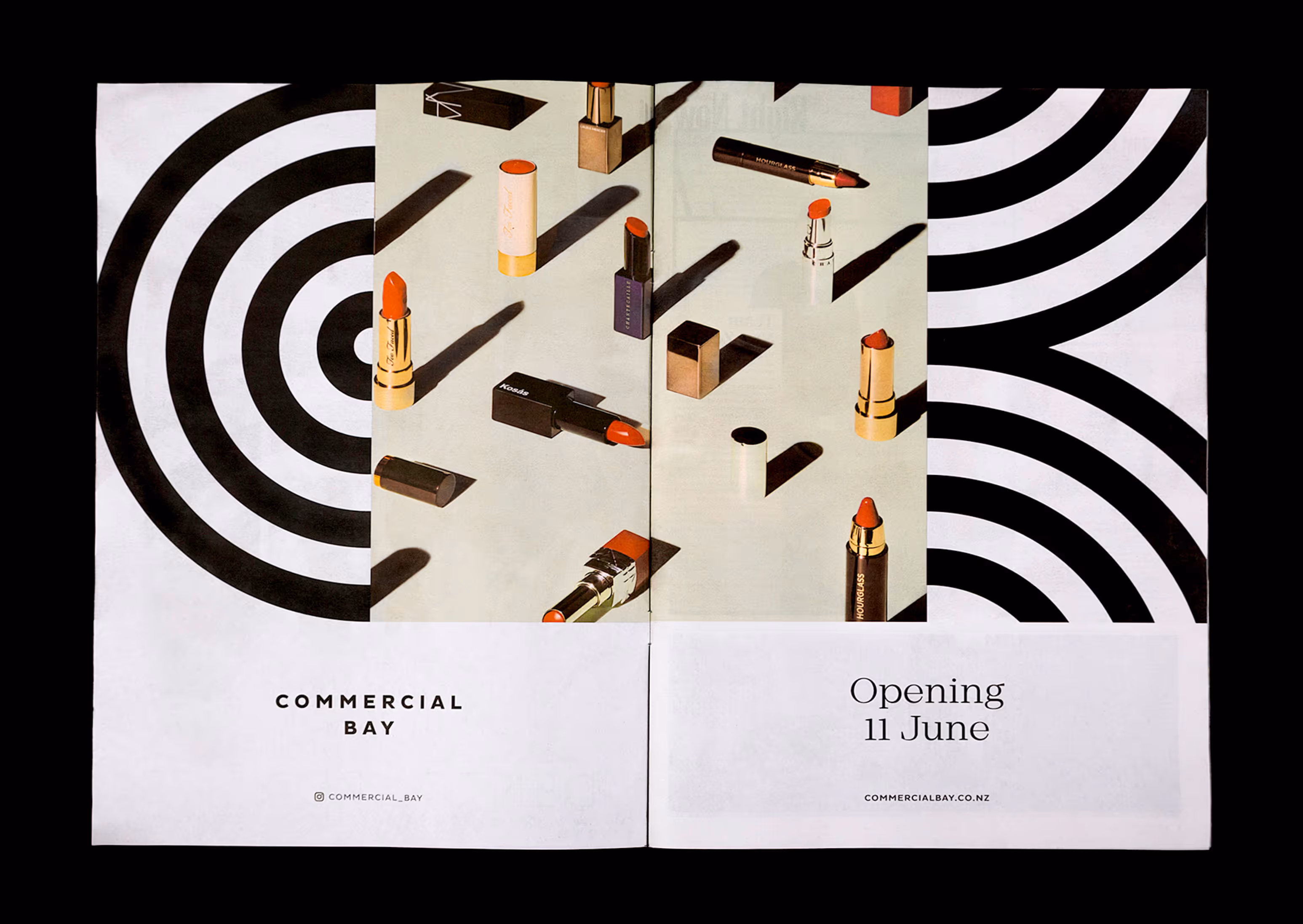 Commercial Bay opening campaign magazine spread, designed by Blink, Auckland