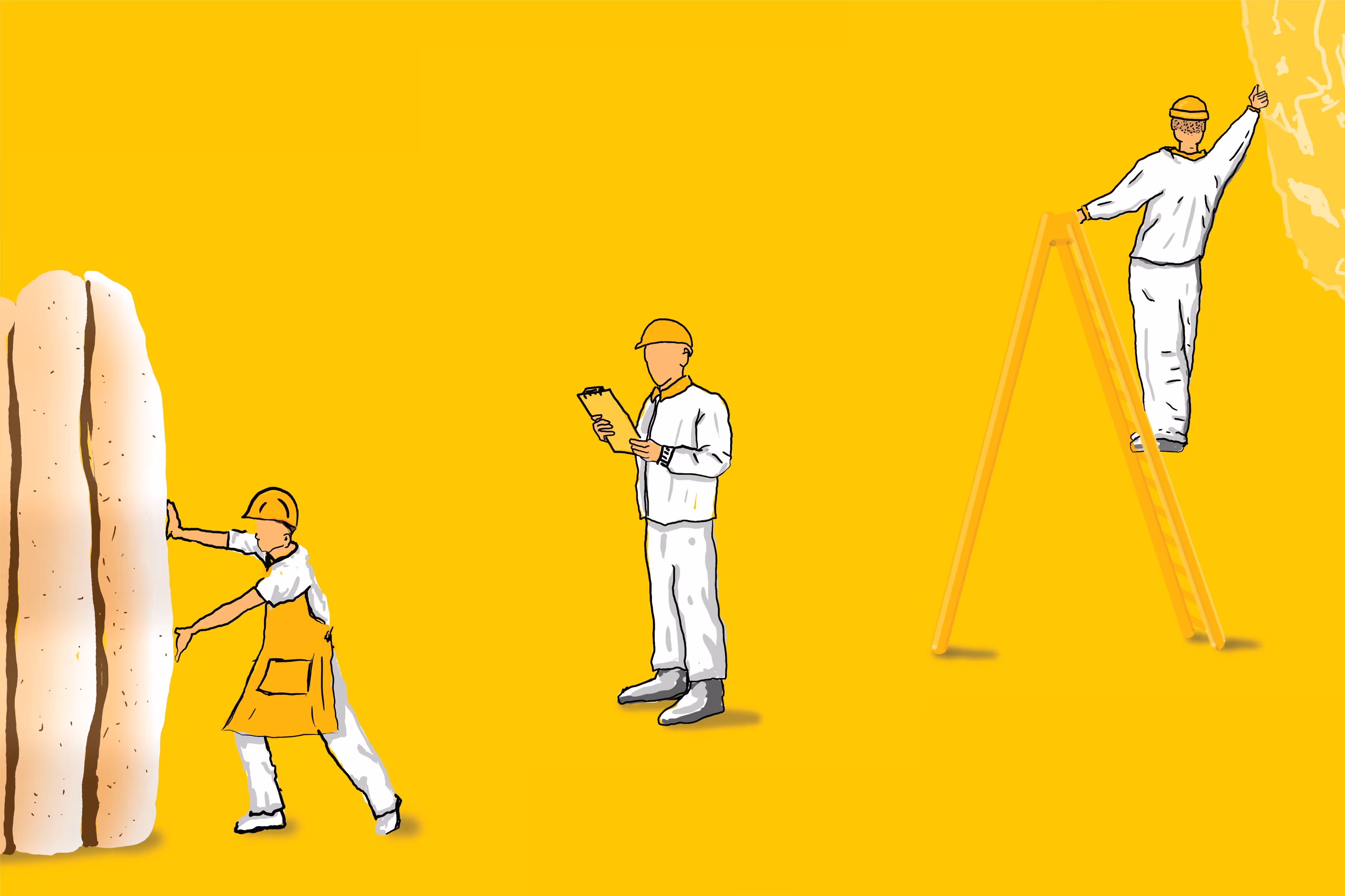 Nature's Fresh bread technician illustration, designed by Blink, Auckland