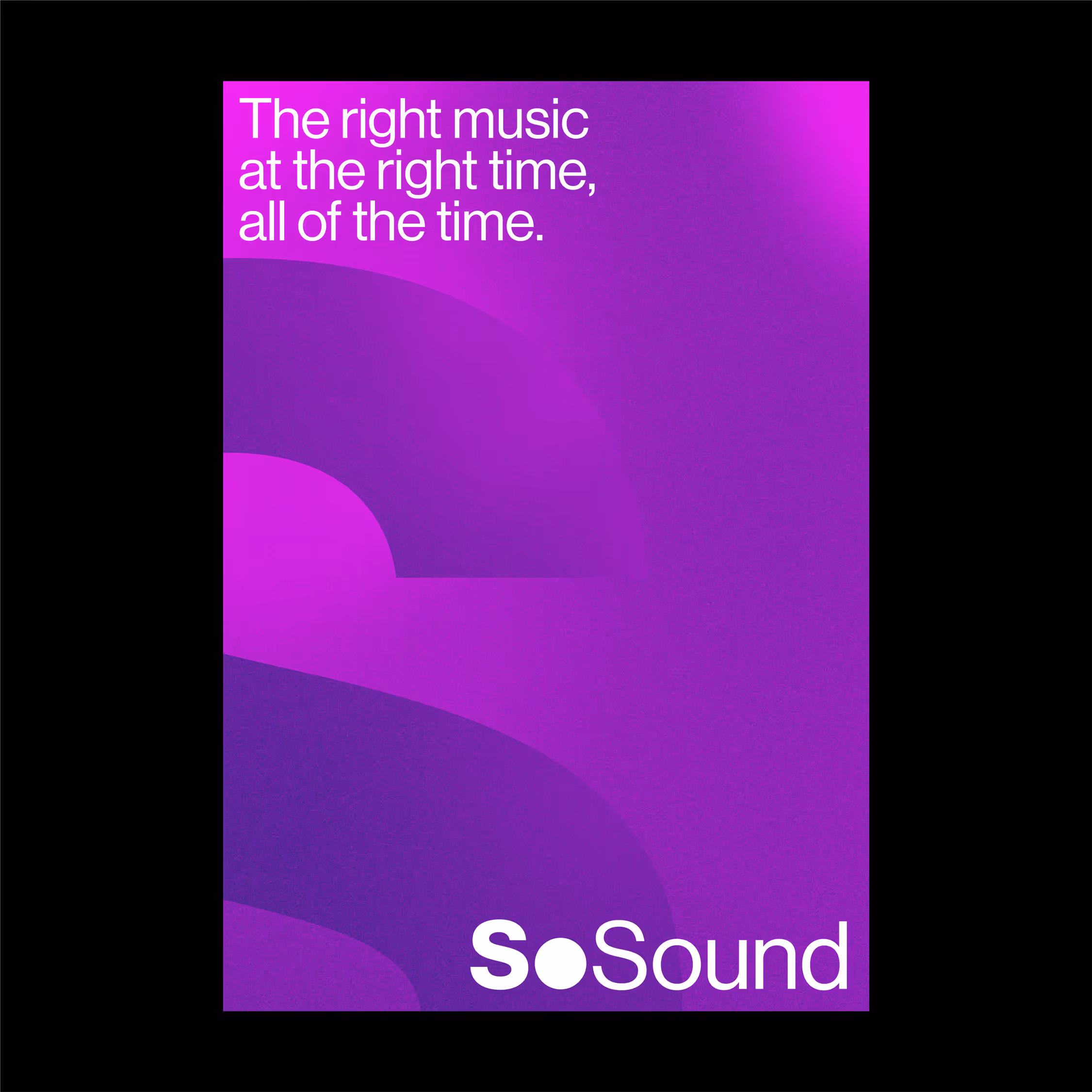 Poster for So Sound designed by Blink featuring a vibrant purple gradient background