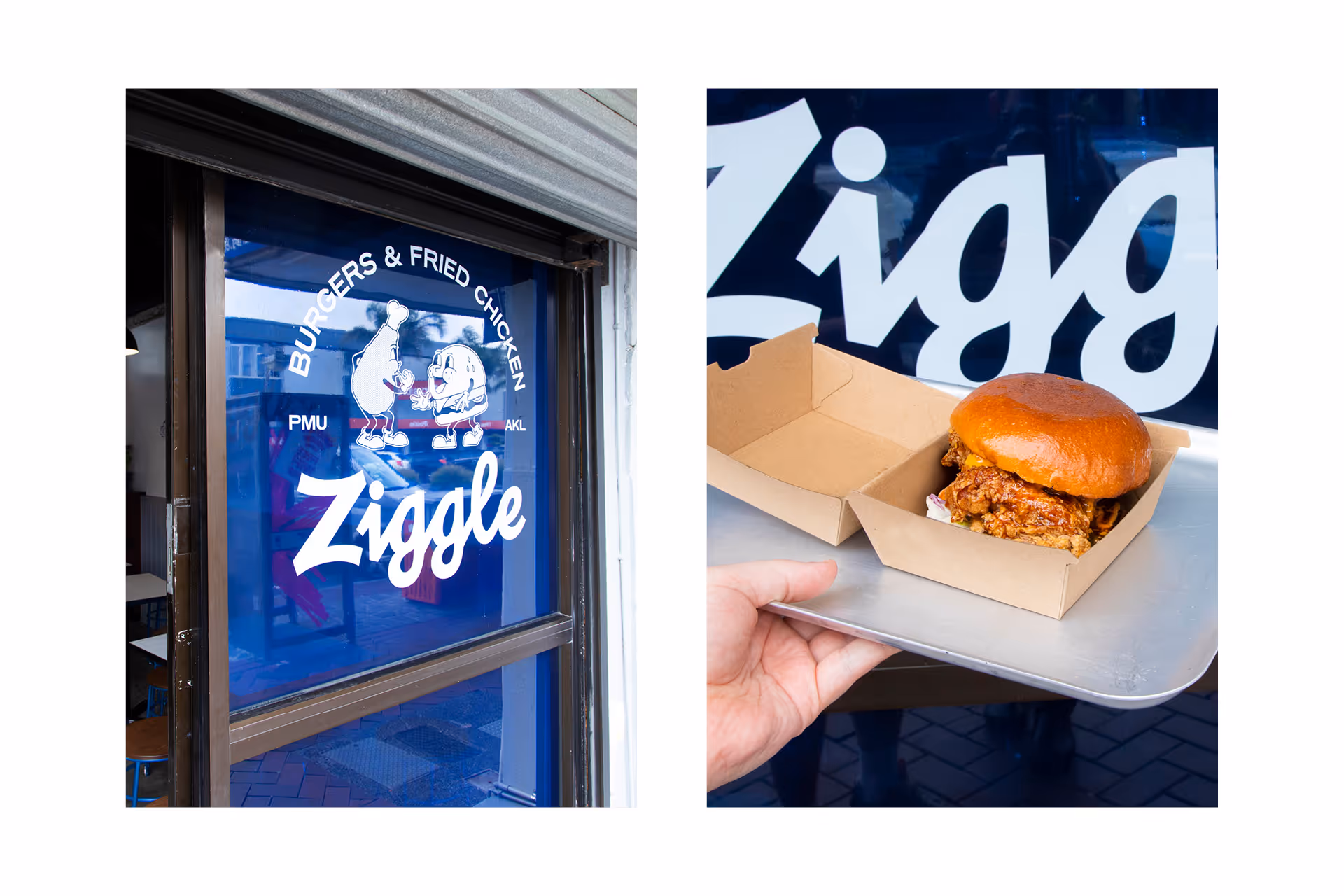 Ziggle window vinyl signage and branded packaging, designed, fabricated and installed by Blink, Auckland