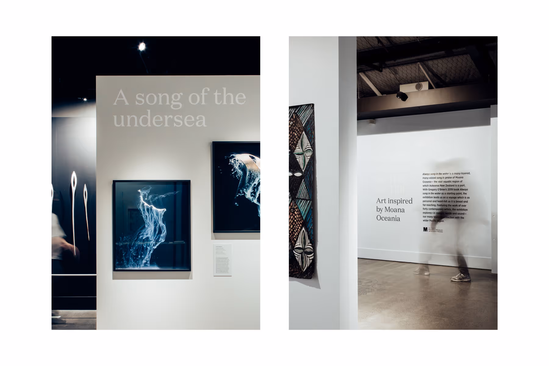Typography installation for NZ Maratime Museum exhibition display for Always Song in the Water by Blink
