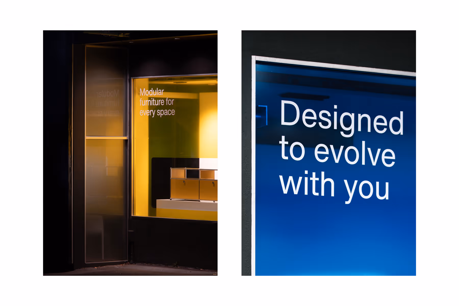 ECC USM retail window vinyl and lightbox signage detail, designed, fabricated and installed by Blink, Auckland
