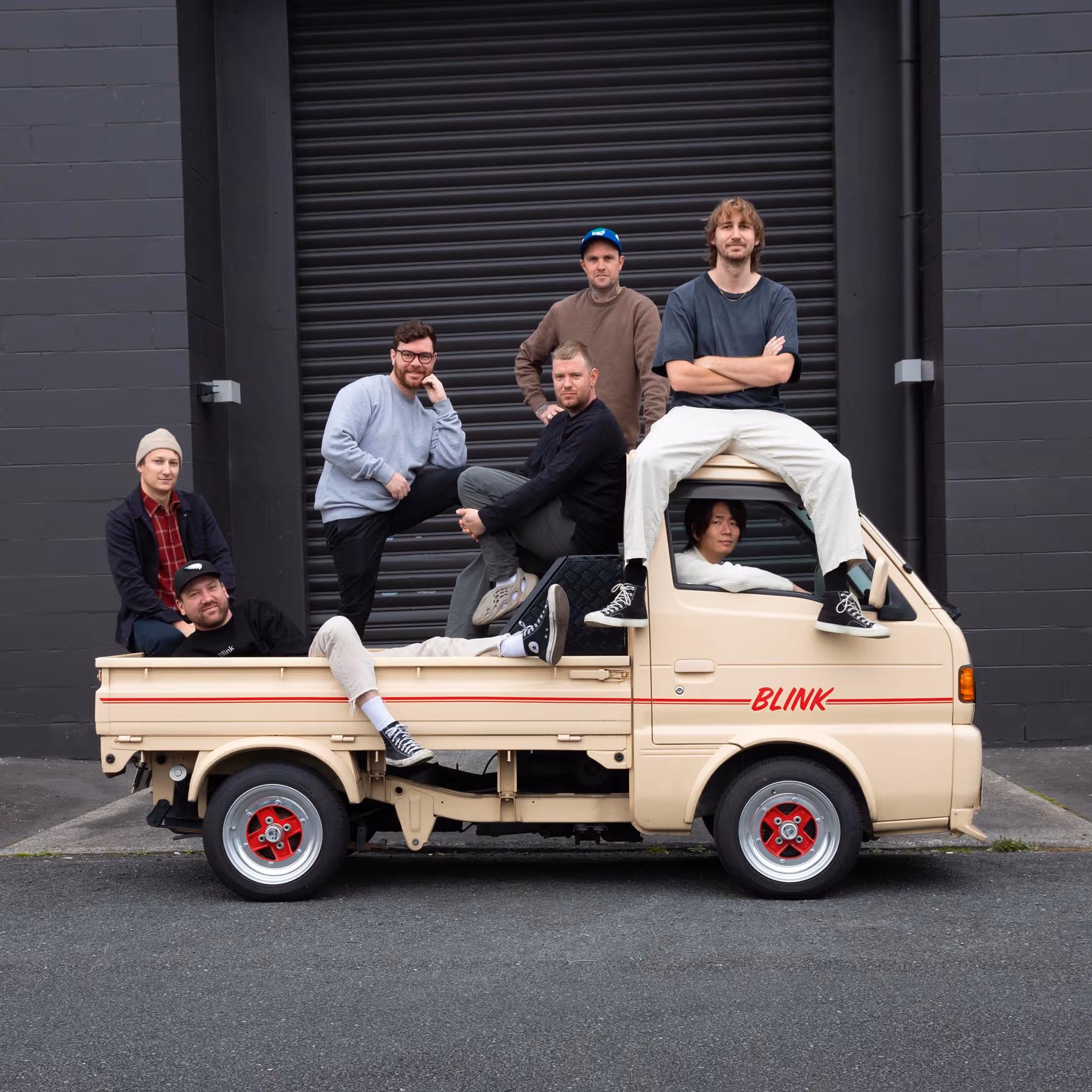 Blink team outside their Morningside Auckland studio and workshop