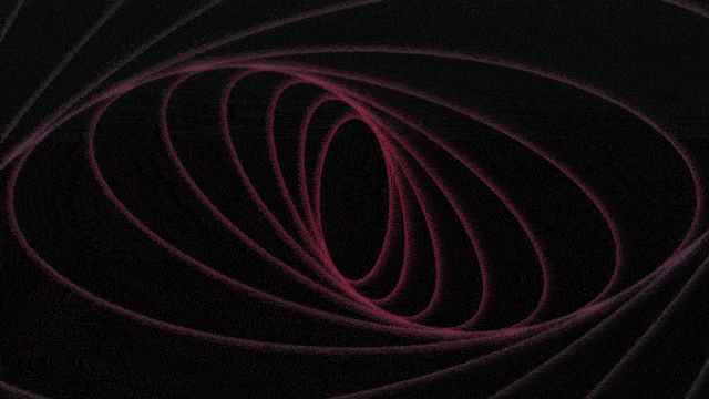Animated loop of glowing purple elliptical rings rotating inward on a black background, creating a tunnel-like effect.