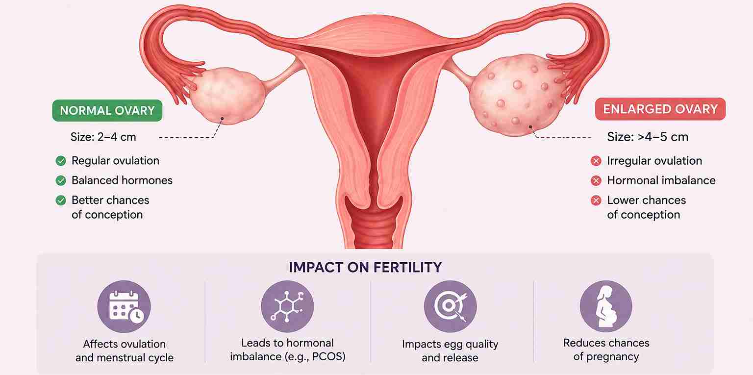 Ovary size is a rough, indirect signal