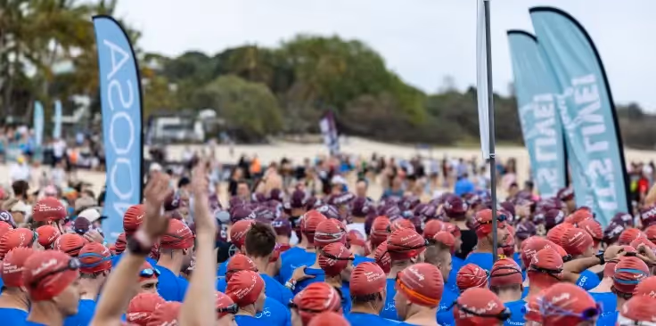 A large group of athletes