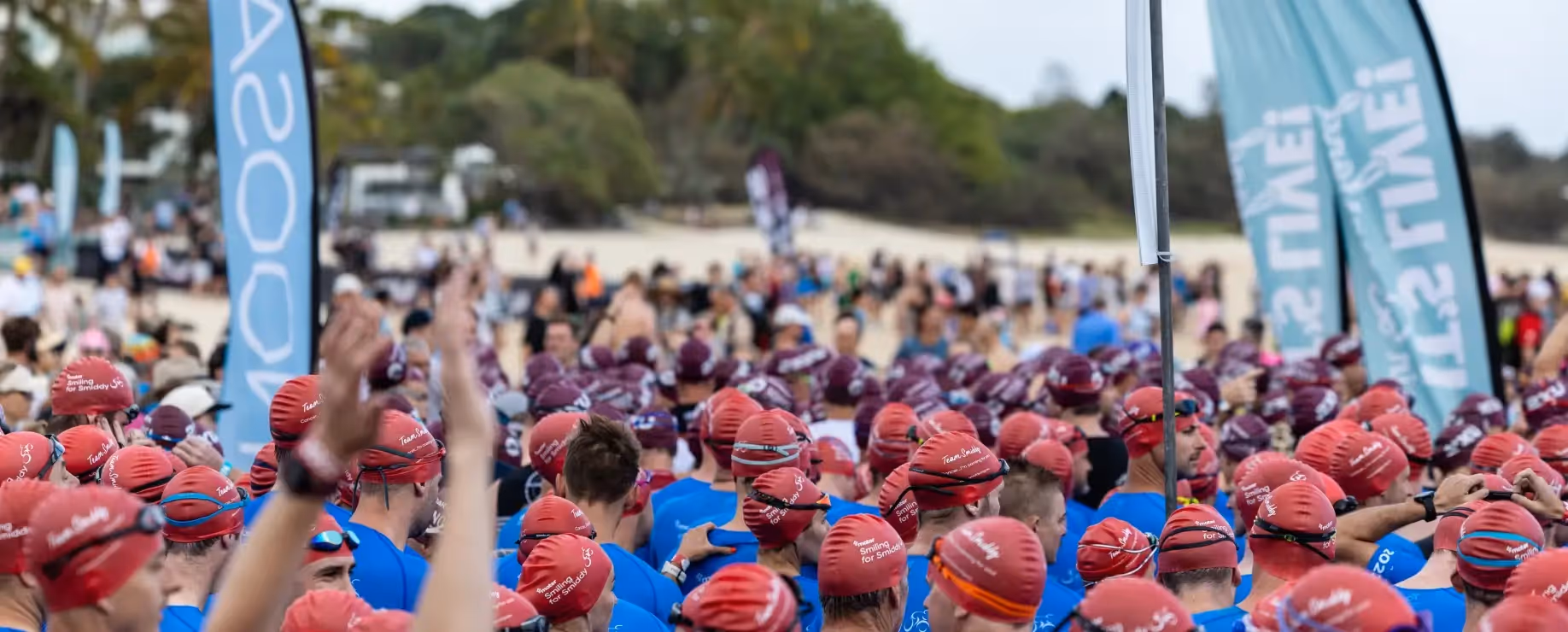 A large group of athletes