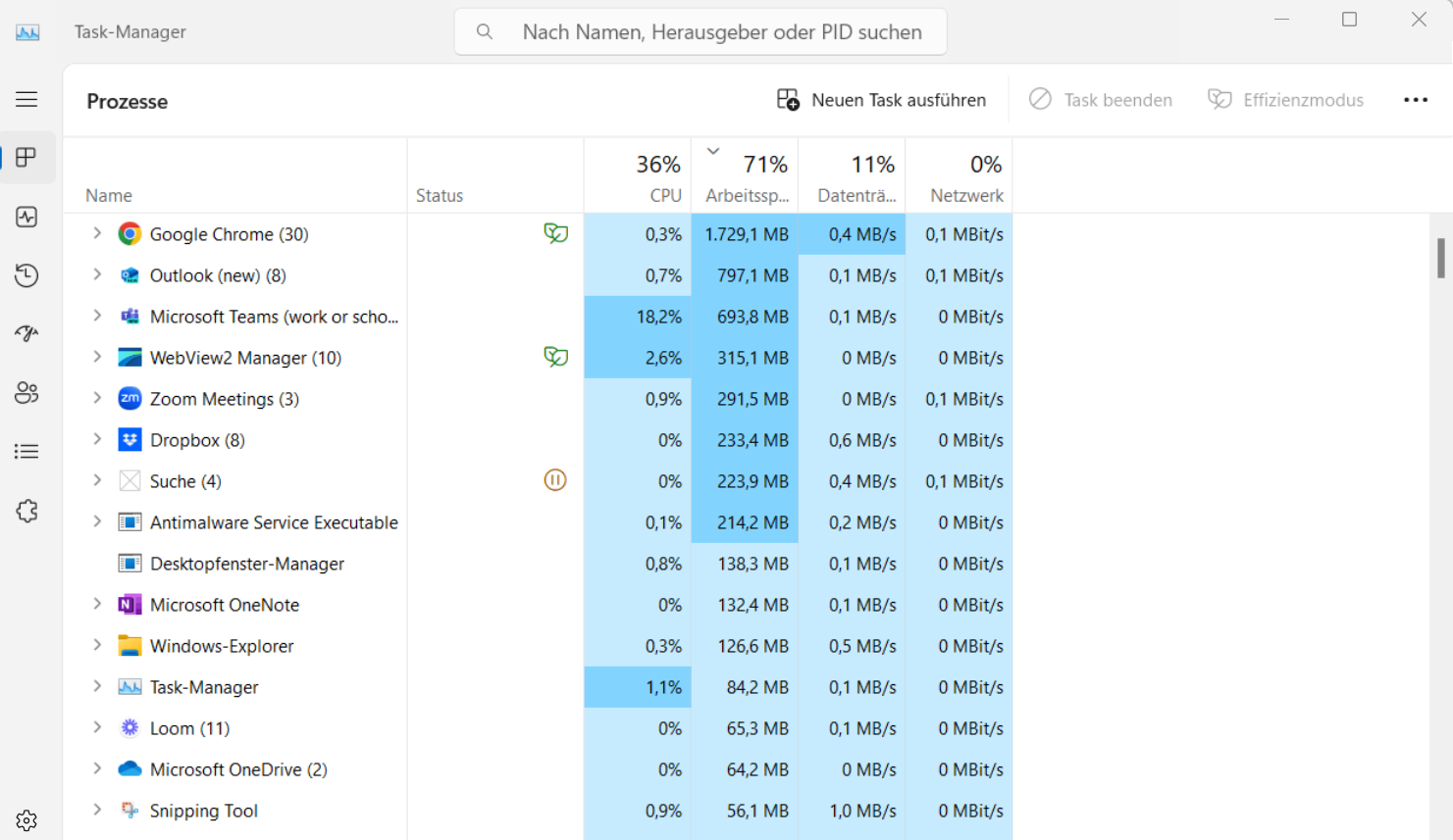 Task-Manager öffnen