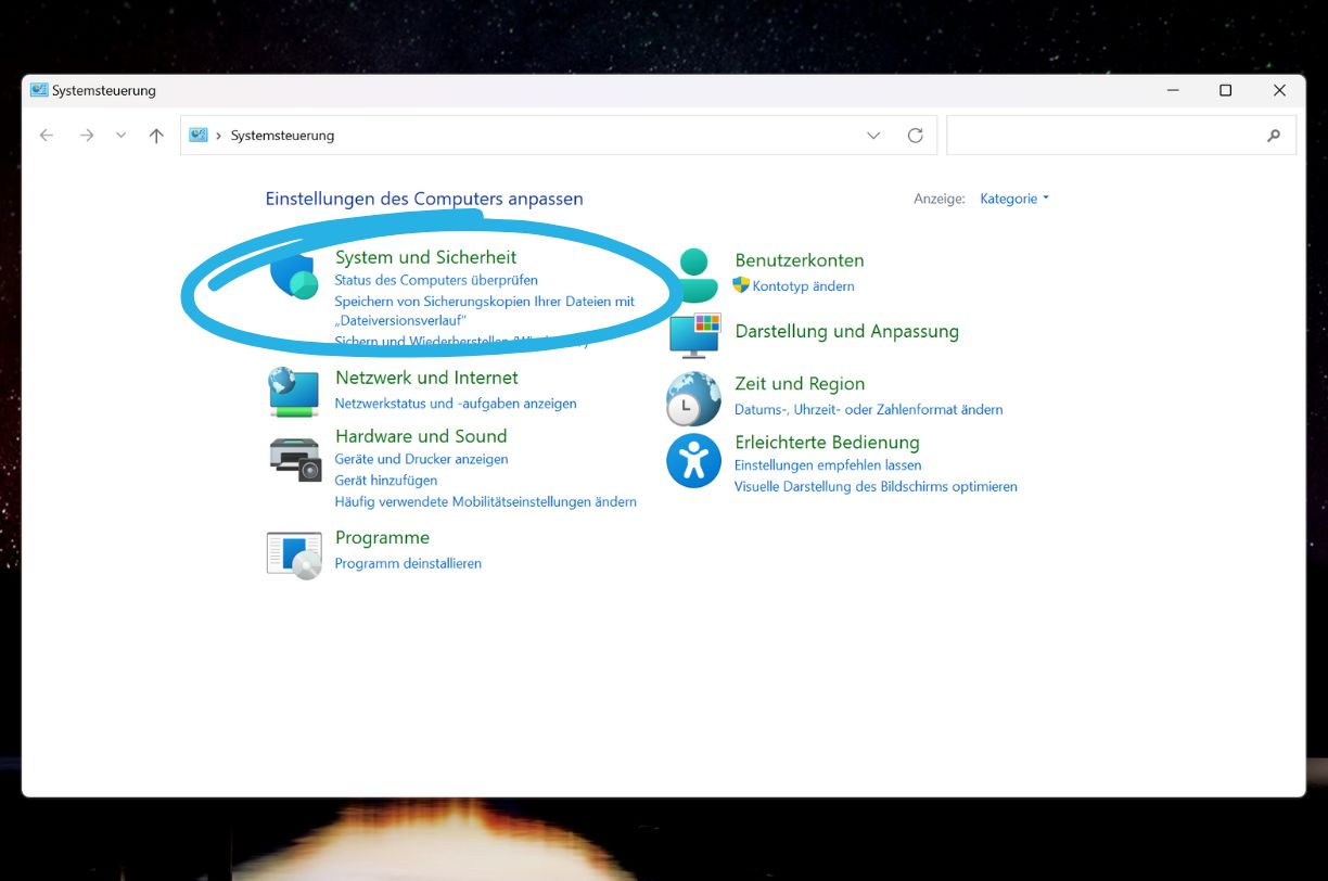 System und Sicherheit unter Windows 11