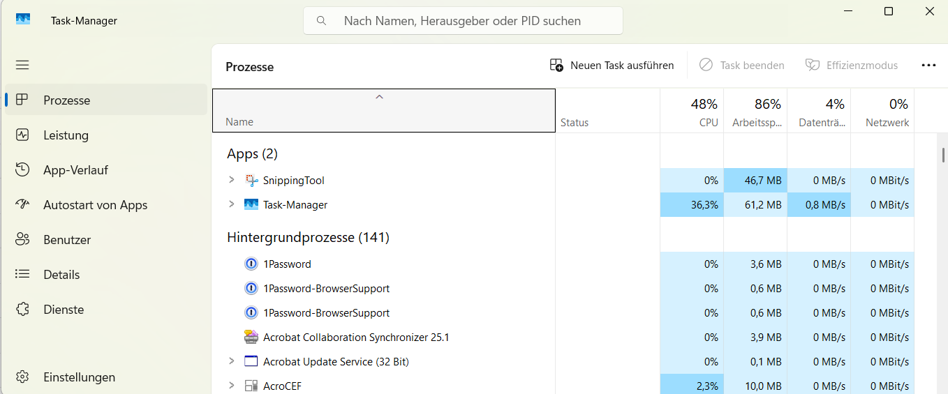 Windows 11 Task-Manager im Überblick
