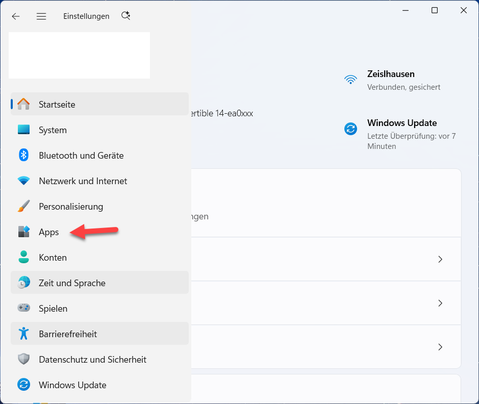 Apps unter Windows 11 deinstallieren.