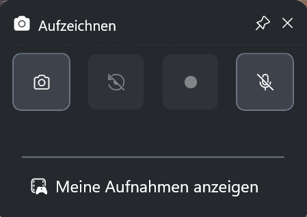 Windows Bildschirmaufnahme mit Xbox Game Bar.