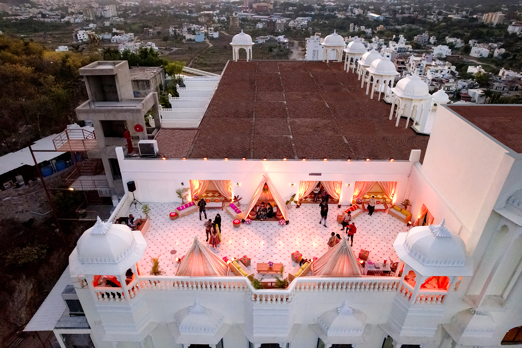 Event decor with florals, Udaipur celebration