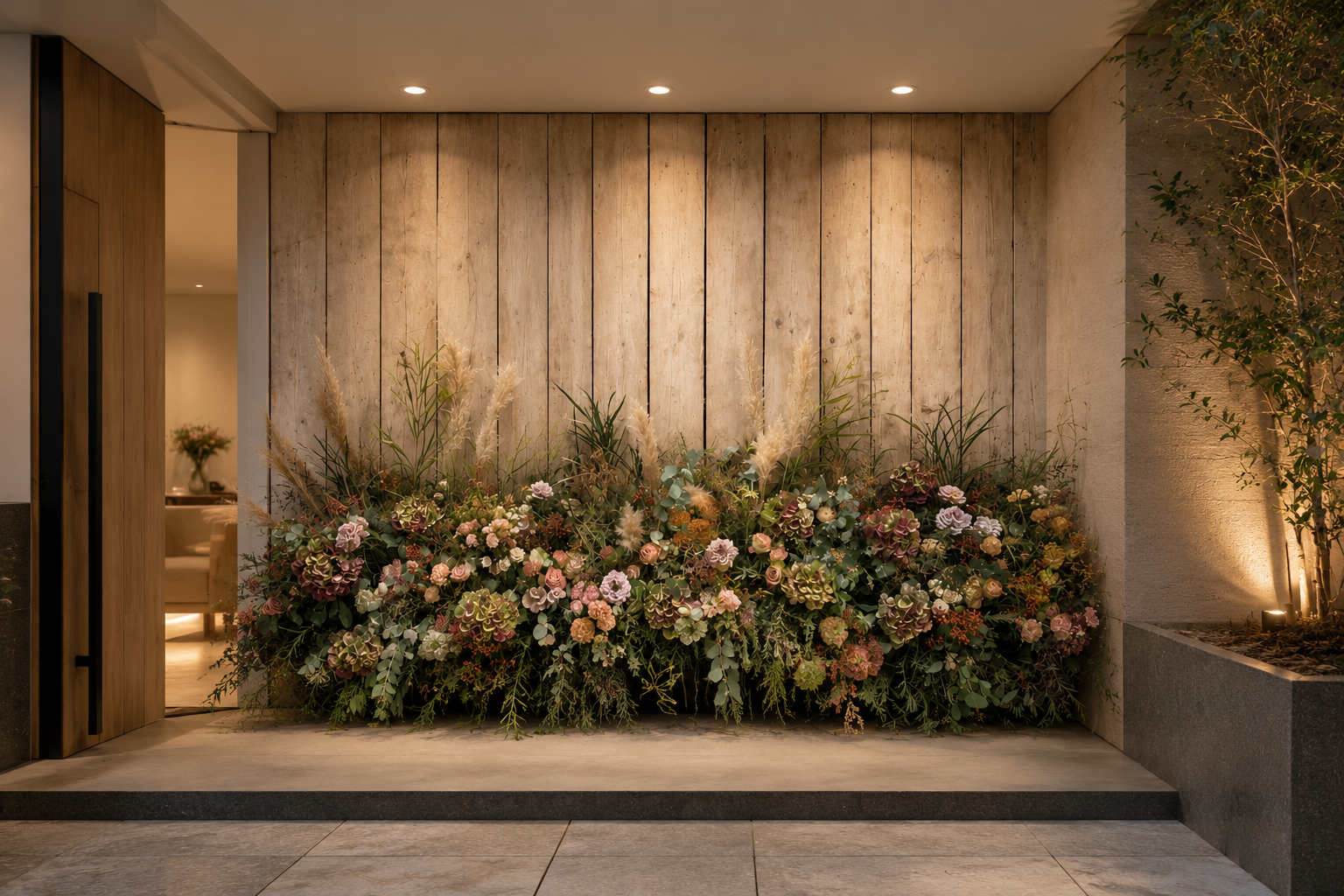 Hedgerow floral installation