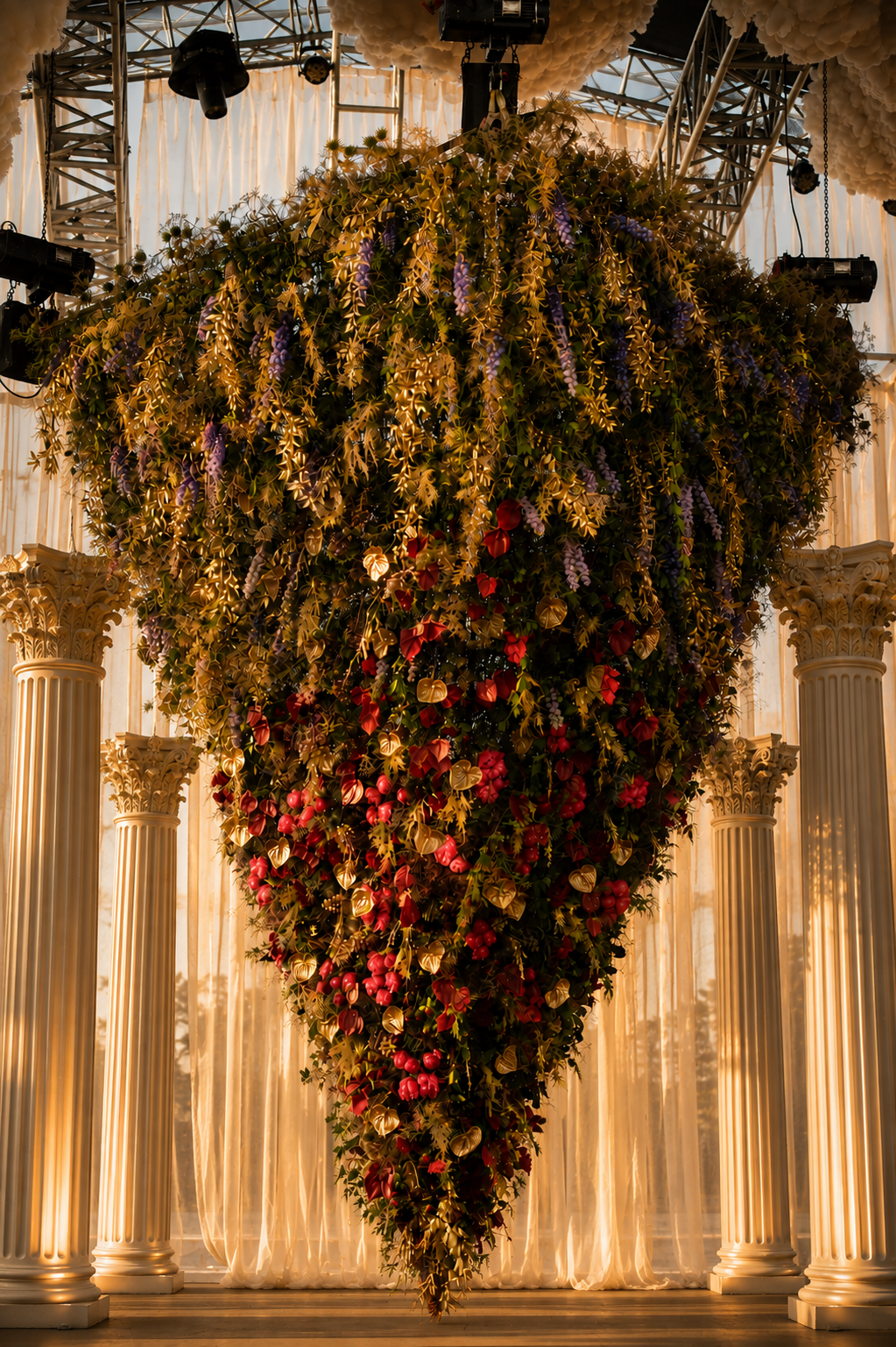 Suspended floral installation, Marakata
