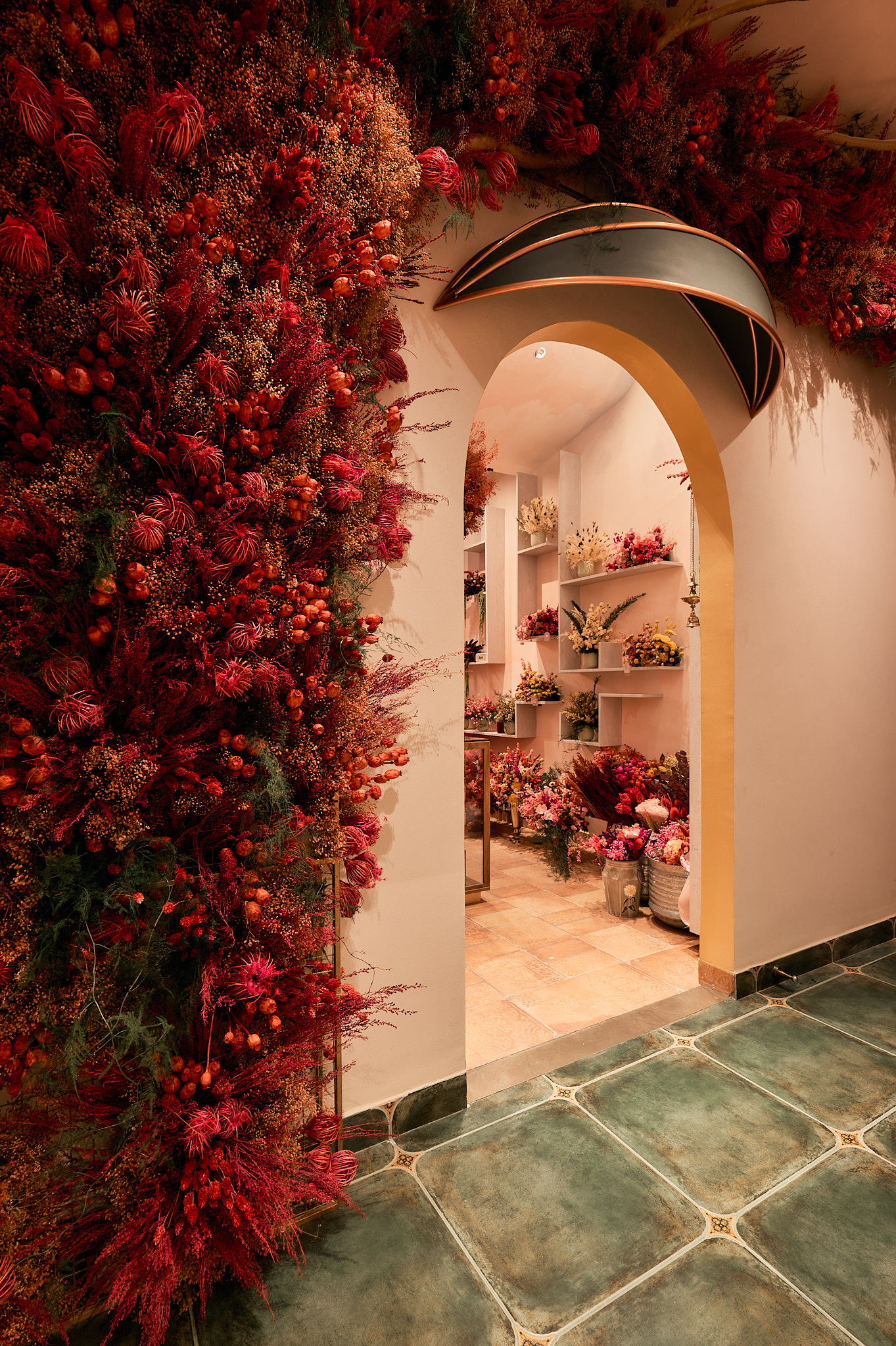 Floral styling at the Foglia d'Oro boutique, Treasure Trove