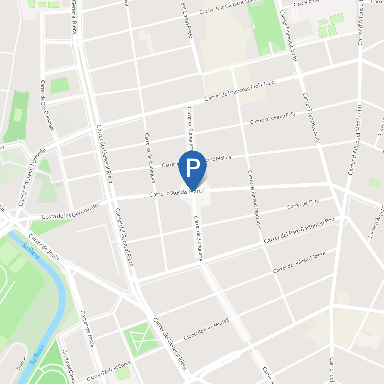 Umgebungskarte Parkhaus / Tiefgarage Santa Pagesa