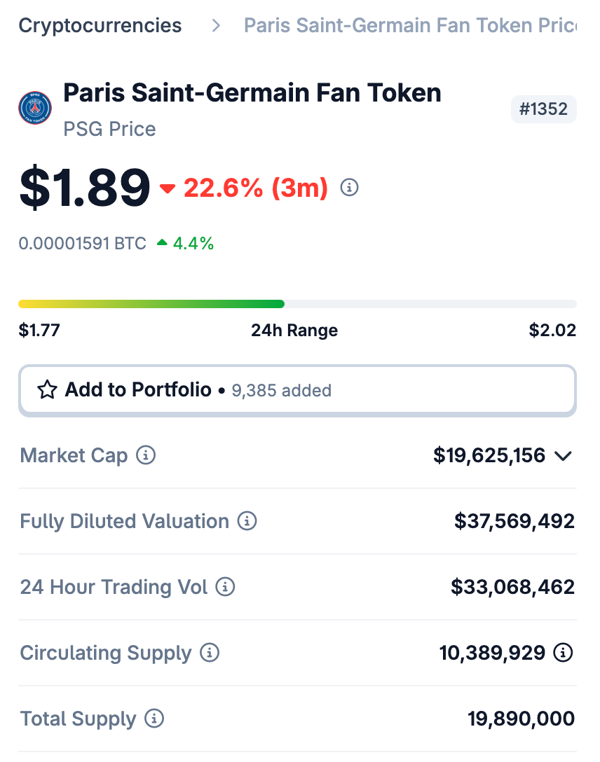 PSG Fan Token