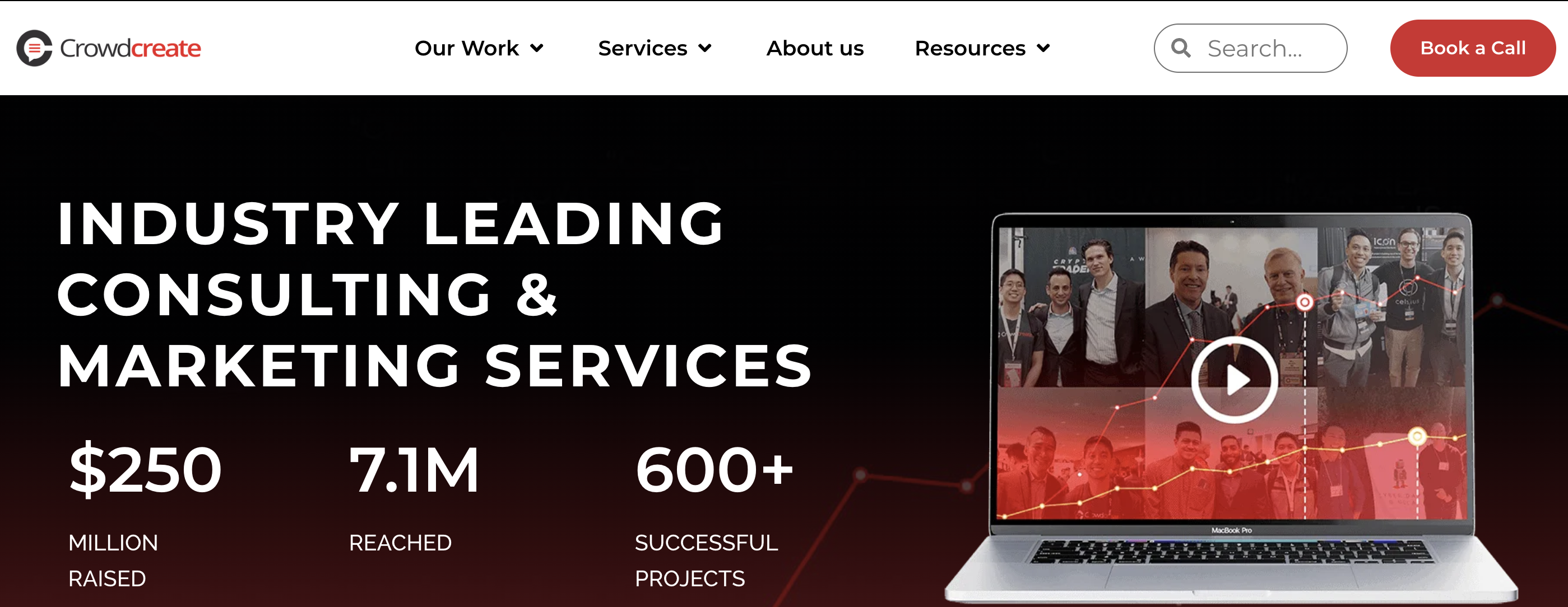 CrowdCreate hero section 