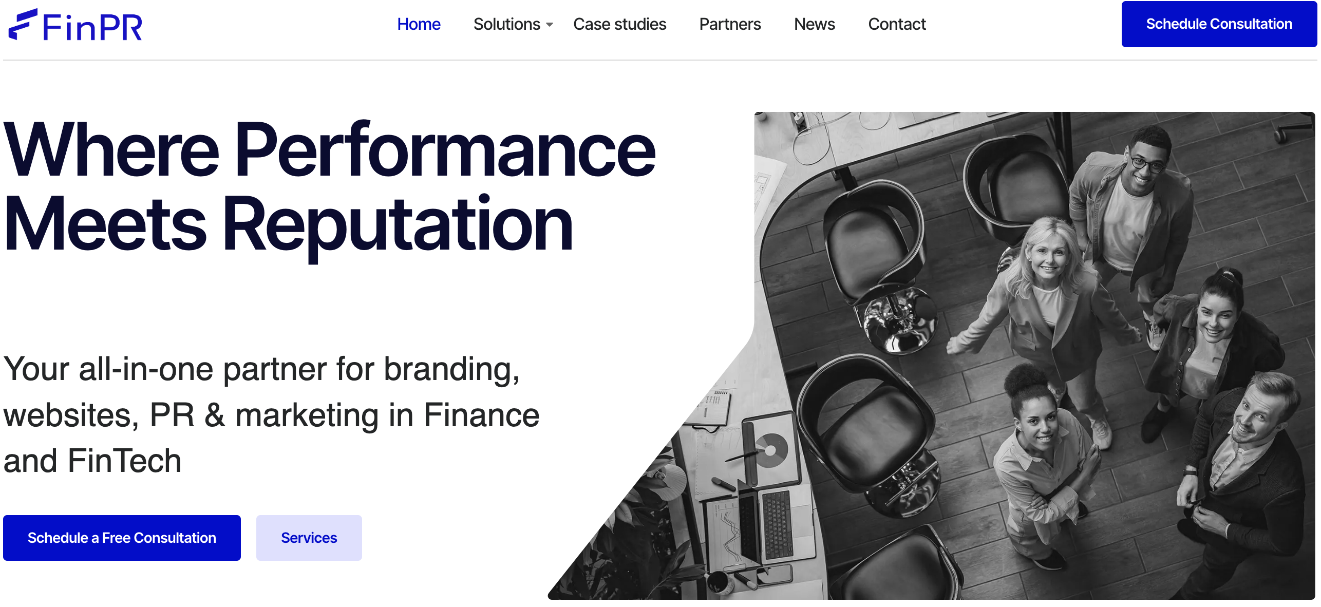 FINPR hero section