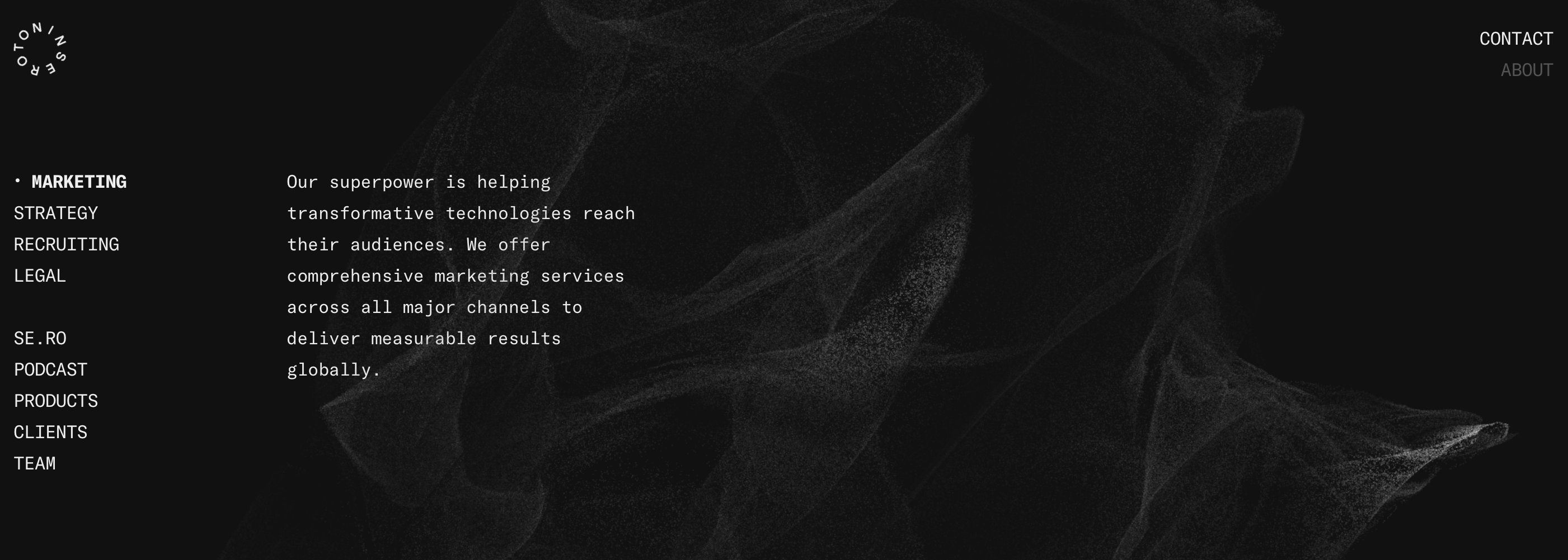 Serotonin hero section