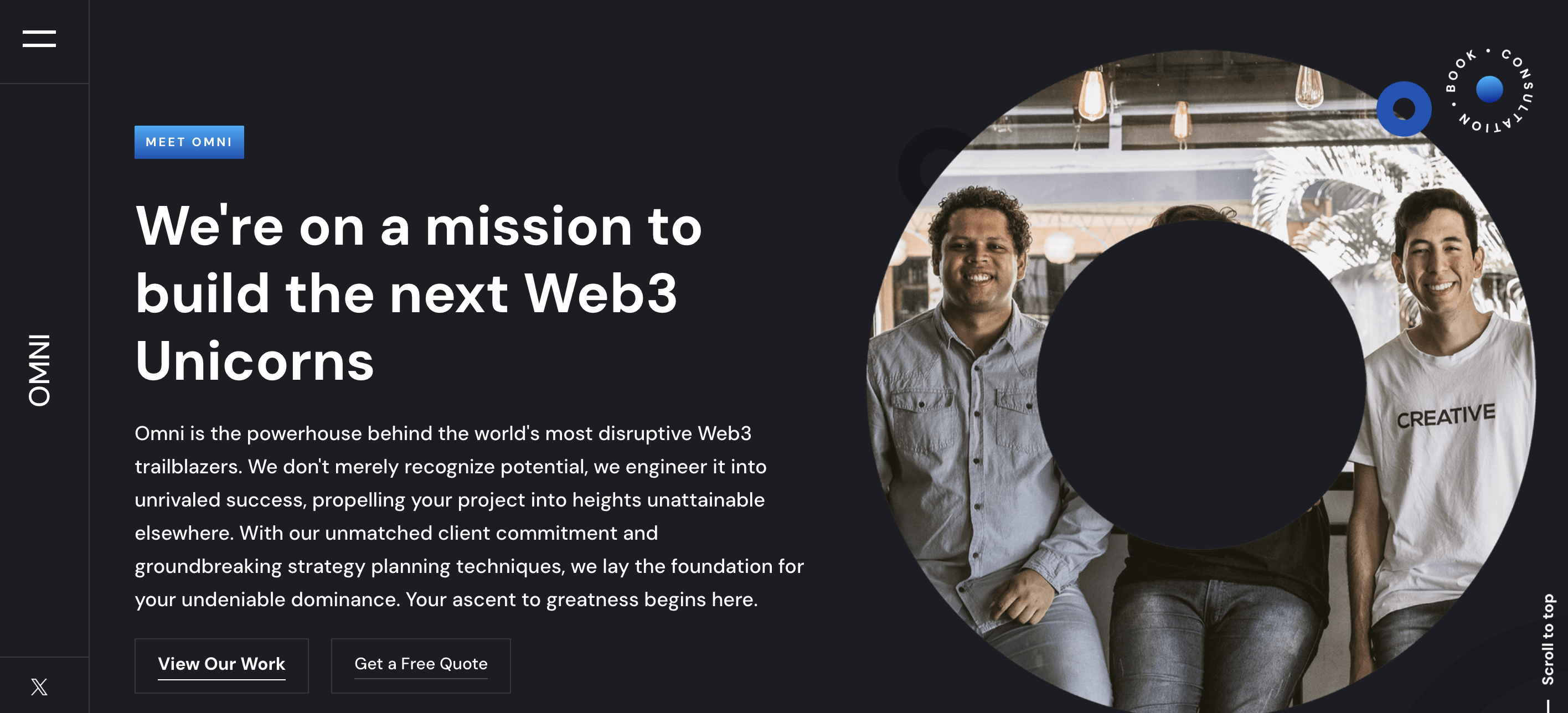 Omni Agency hero section