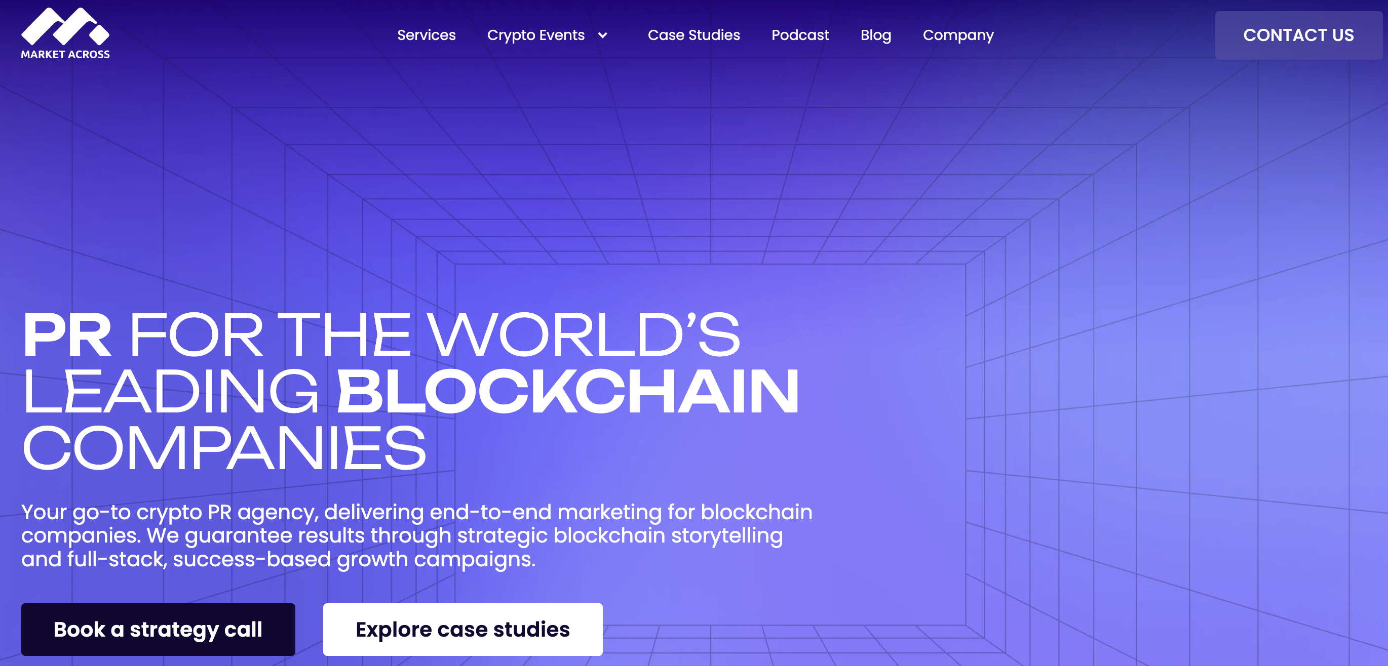 MarketAcross hero section