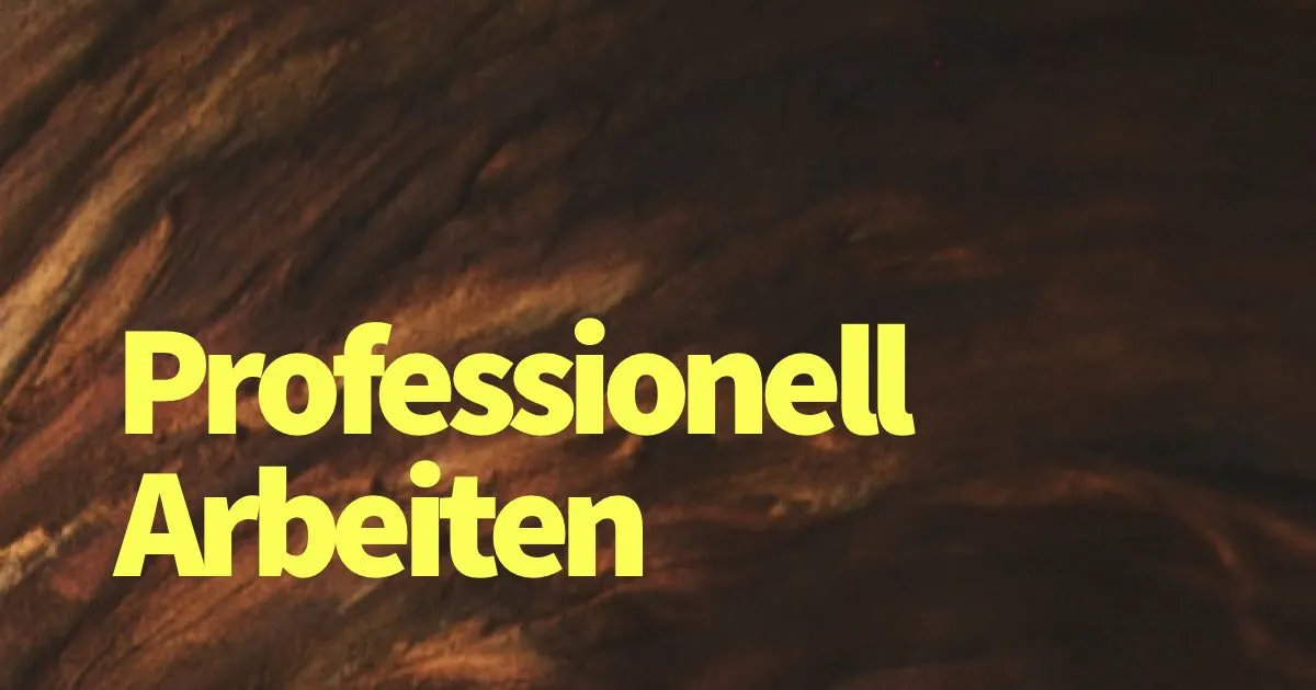 Was heißt professionell arbeiten wirklich?