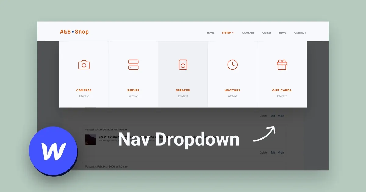 Eine eigene Dropdown Navigation in Webflow bauen – Tutorial