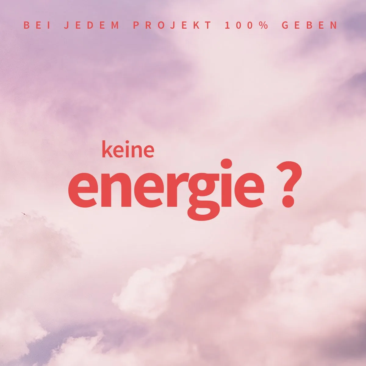 Dir fehlt die Energie, um weiter an einem Projekt zu arbeiten?