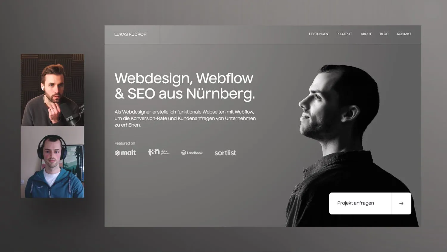 Tolles Freelancer Webdesign Portfolio mit Fokus auf Design