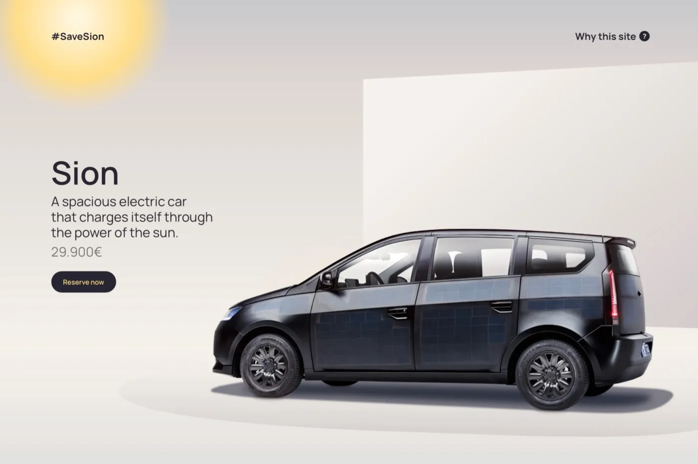 SION – Car Startup Website