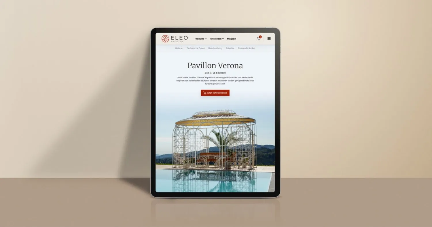 ELEO Pavillon Webshop Redesign