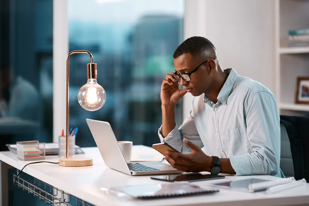 Content team and writer collaborating — building domain authority and long-term brand trust