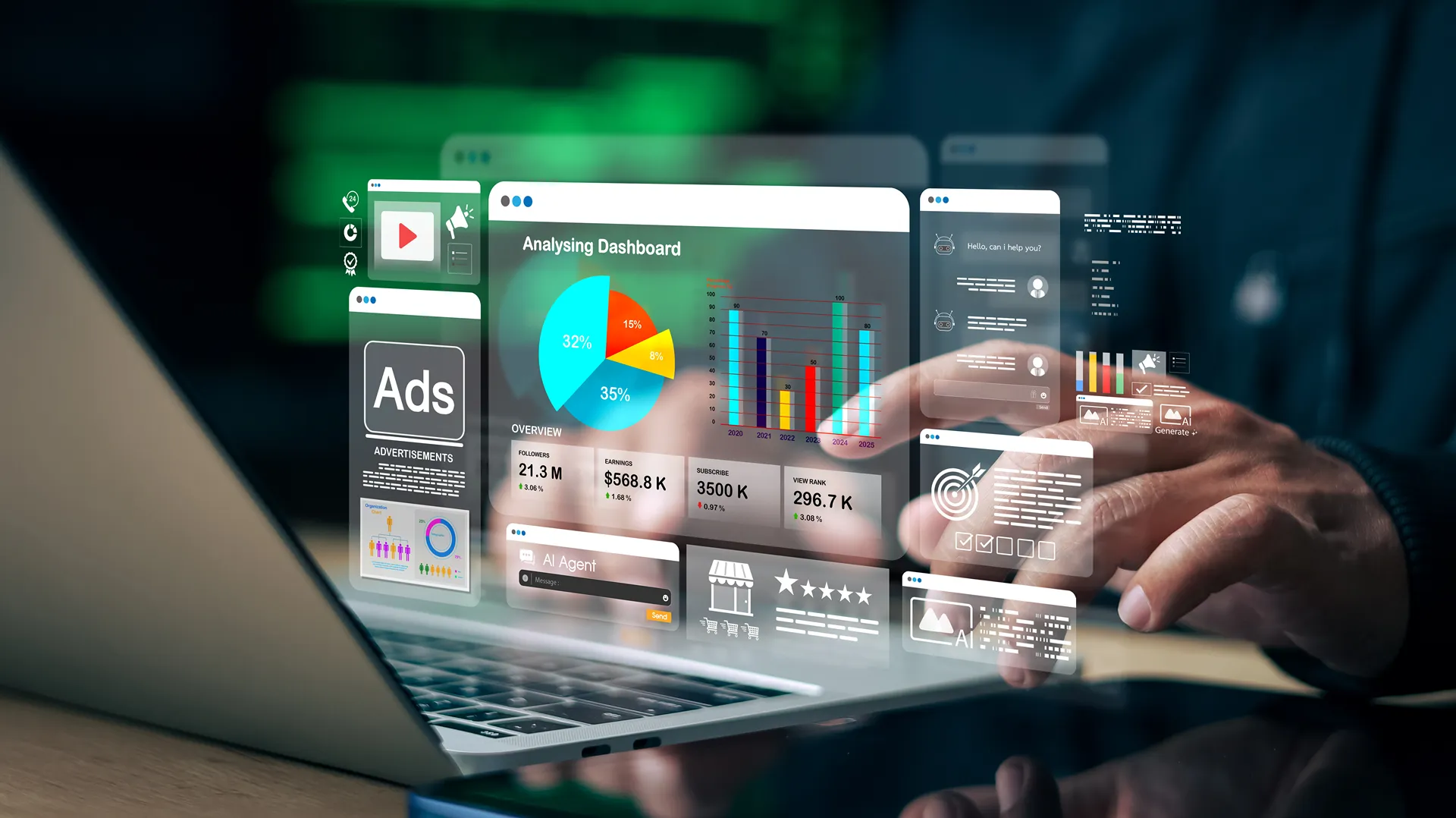Social media monitoring dashboard across multiple screens — hero image for the best social media monitoring tools in 2026