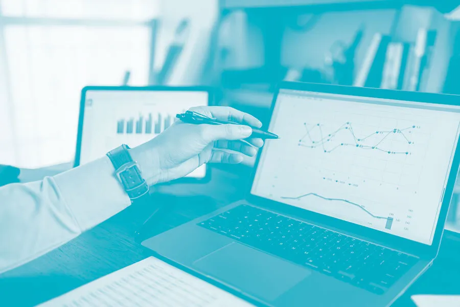 computer laptop showing a report