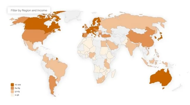 food sustainability index map