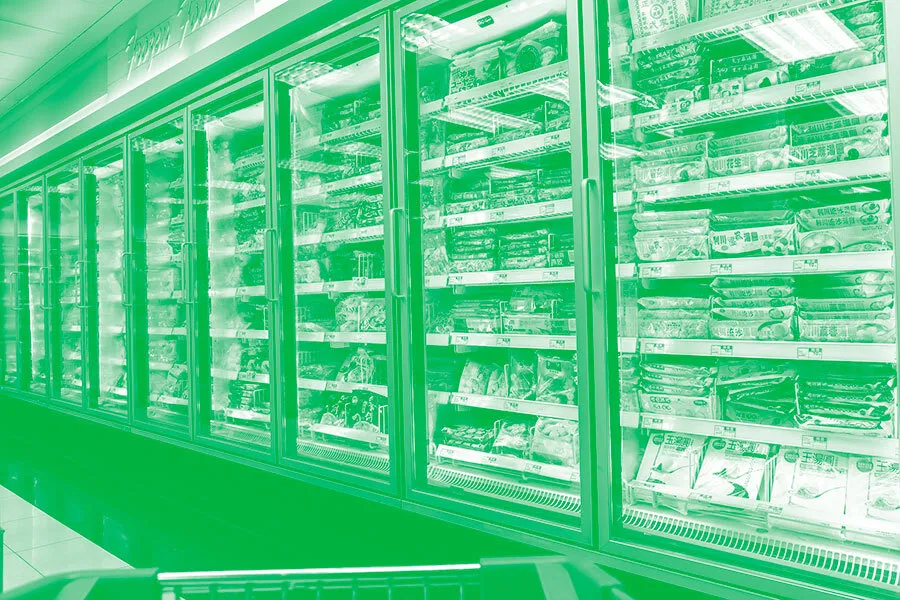 grocery store frozen foods aisle