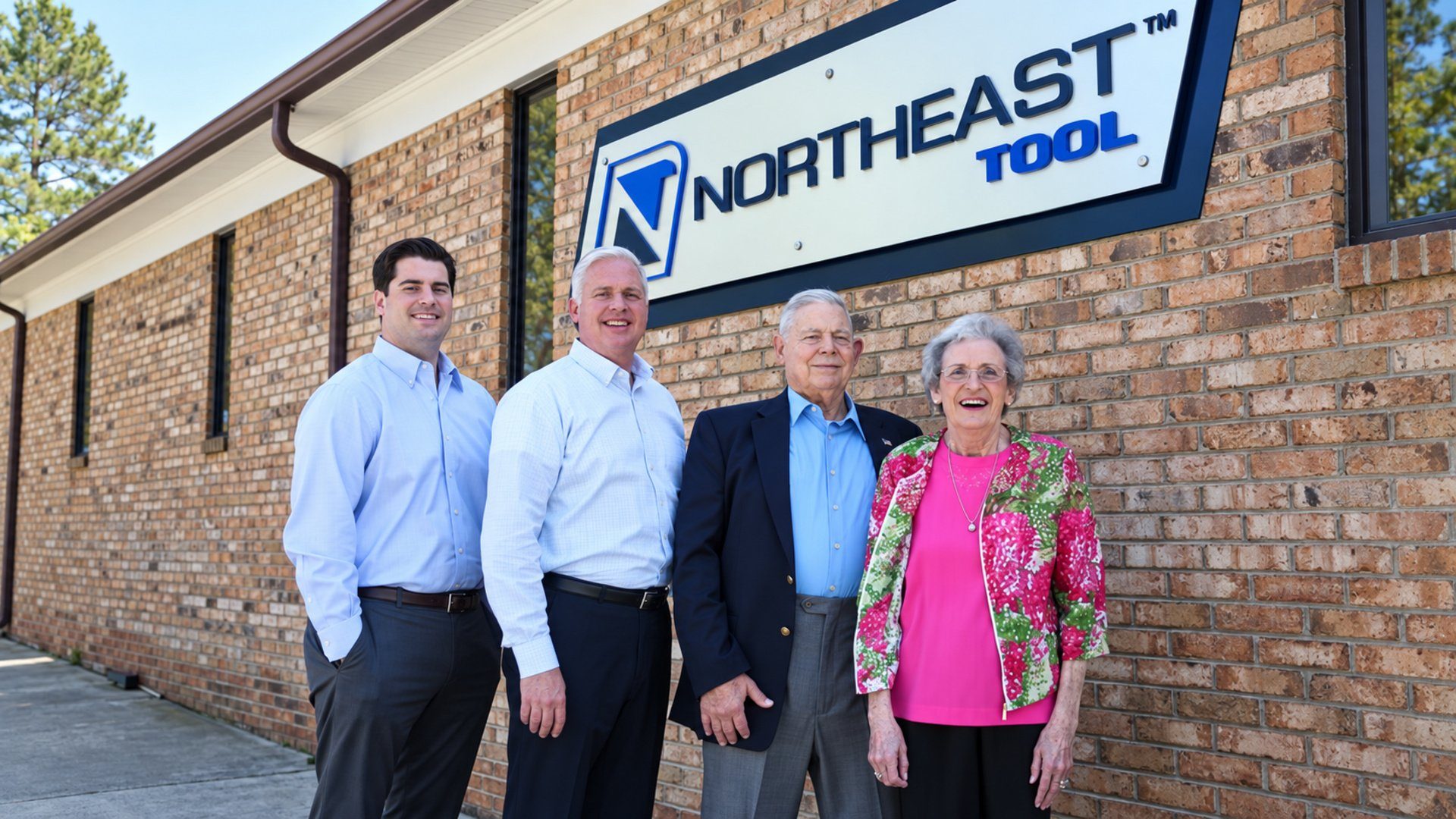 The Arant family outside Northeast Tool & Manufacturing in Matthews, North Carolina