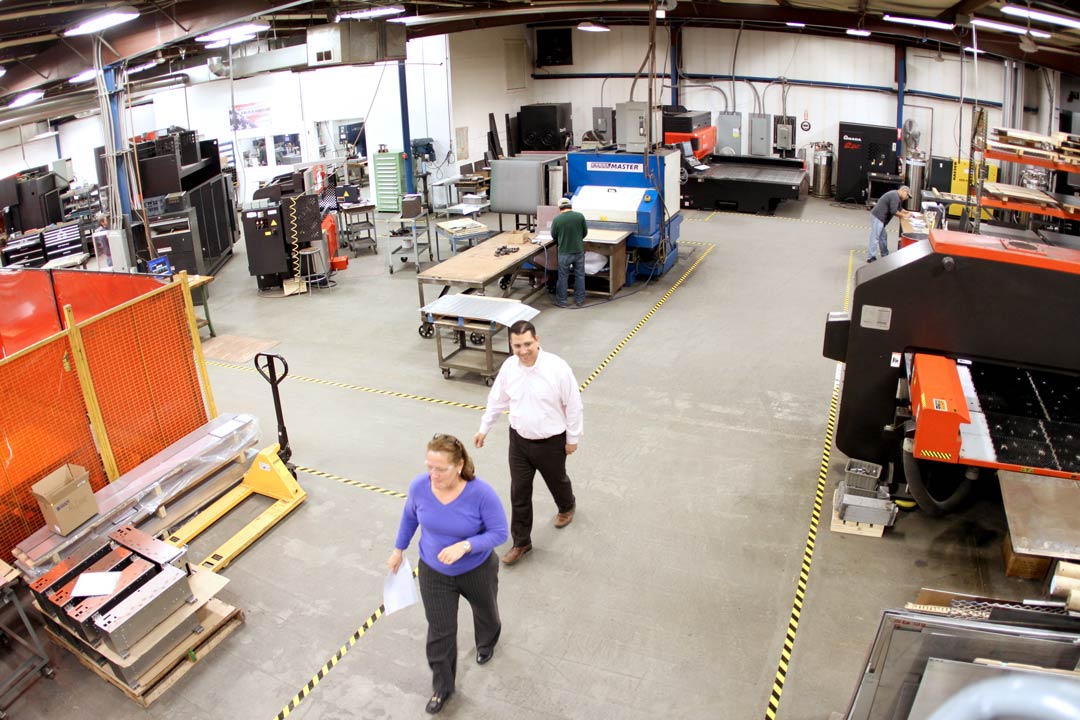 Aldine's shop floor, where iPads running Fulcrum replaced paper travelers