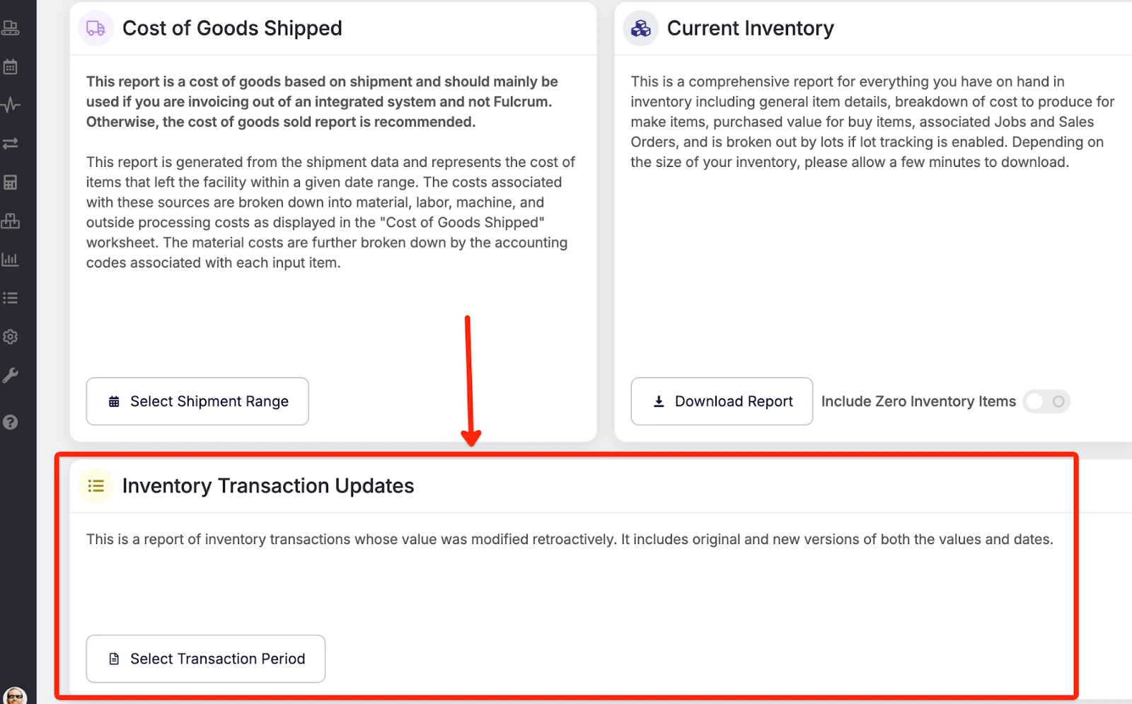 New Report: Inventory Transaction Updates