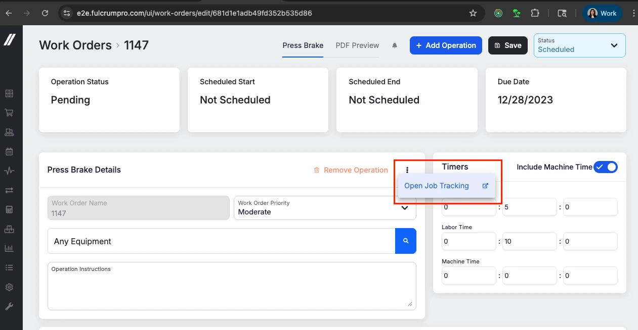 Work Order Improvements - Link to Job Tracking  